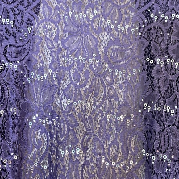 NWT. Roaman’s 34W Open Front Sparkle Sequin Long Lace Jacket. - Picture 12 of 13